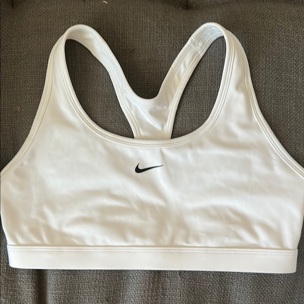 Nike White Sports Bra with Racerback Design